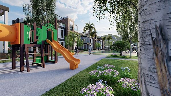 Квартира 2+1 (80 м2) с садом в новом комплексе в Боазе