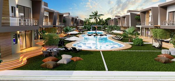 Квартира 2+1 (90 м2) с террасой (75 м2) в красивом комплексе в Искеле