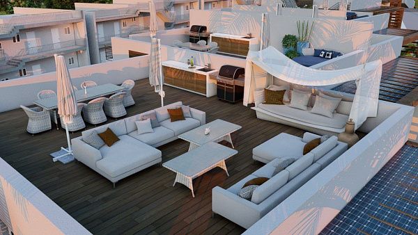 3-комнатные апартаменты 90 м2 с садом в новом комплексе в Эсентепе